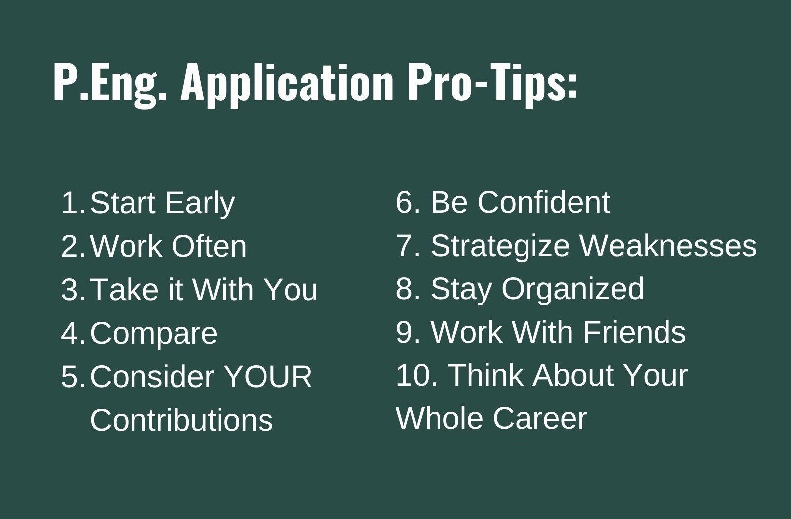 P.Eng. Application Writing Pro-Tips